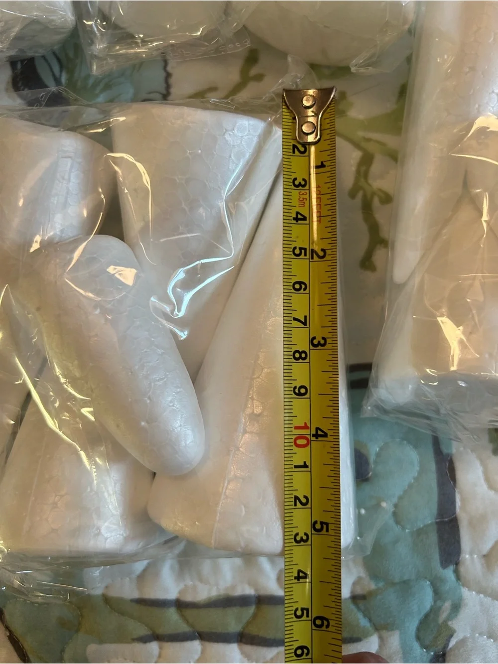 9 paks of White Foam Cone Party Decorations & 3 Red Plastic Sleds for crafting